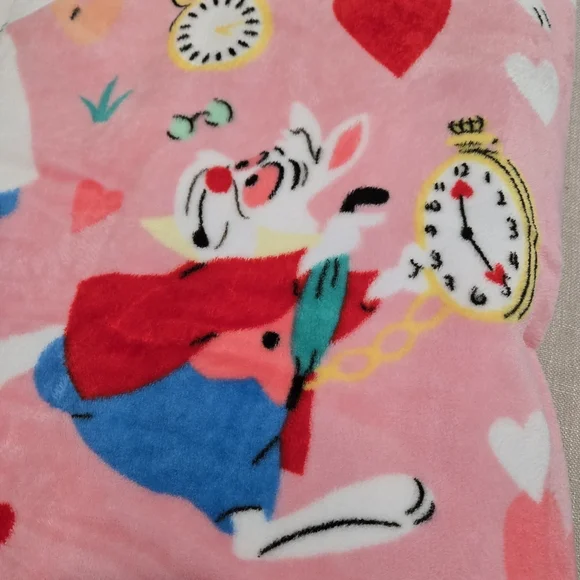 Disney Alice In Wonderland Pink Plush Throw Blanket New With Tags - Picture 5 of 6